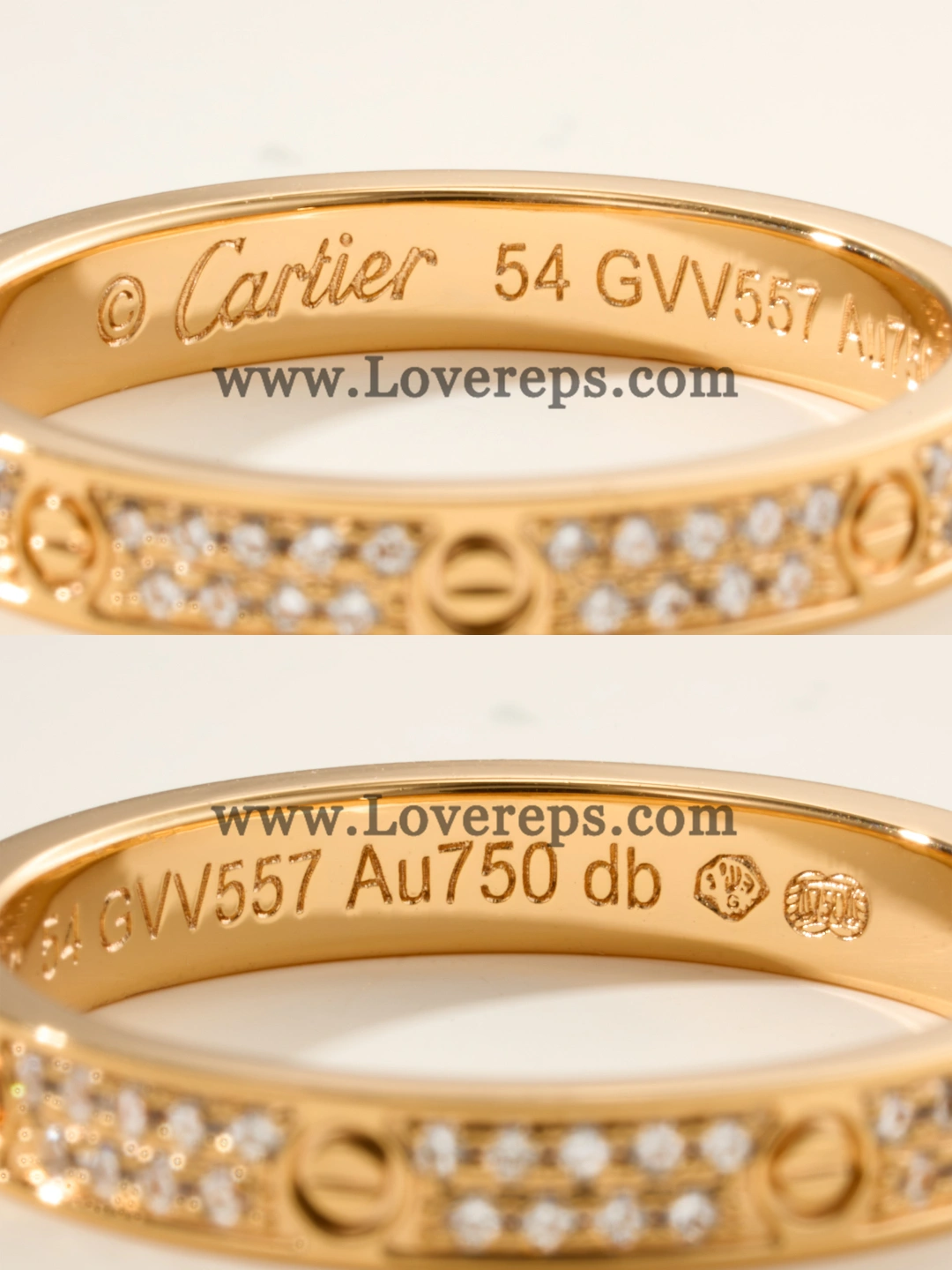Cartier Love Ring Mini Model With Paved Diamonds Yellow Gold Rose Gold White Gold