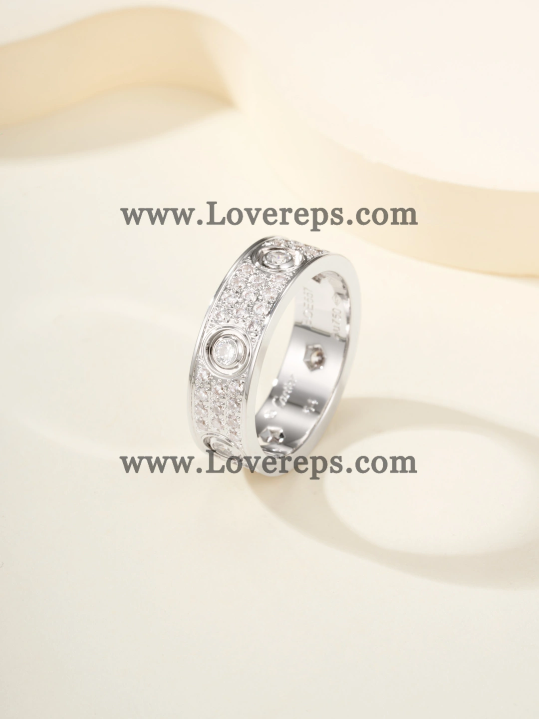 Cartier Love Ring Paved Diamonds With 6 Big Diamonds Yellow Gold Rose Gold White Gold