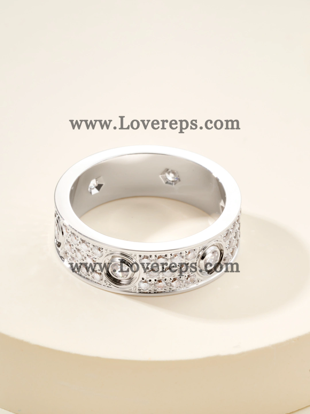 Cartier Love Ring Paved Diamonds With 6 Big Diamonds Yellow Gold Rose Gold White Gold