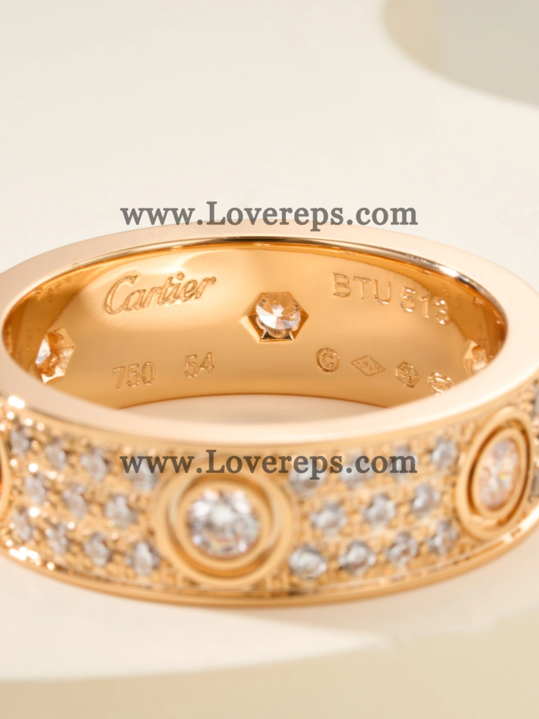 Cartier Love Ring Paved Diamonds With 6 Big Diamonds Yellow Gold Rose Gold White Gold