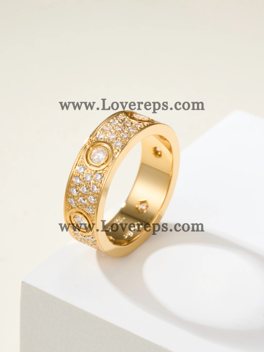 Cartier Love Ring Paved Diamonds With 6 Big Diamonds Yellow Gold Rose Gold White Gold