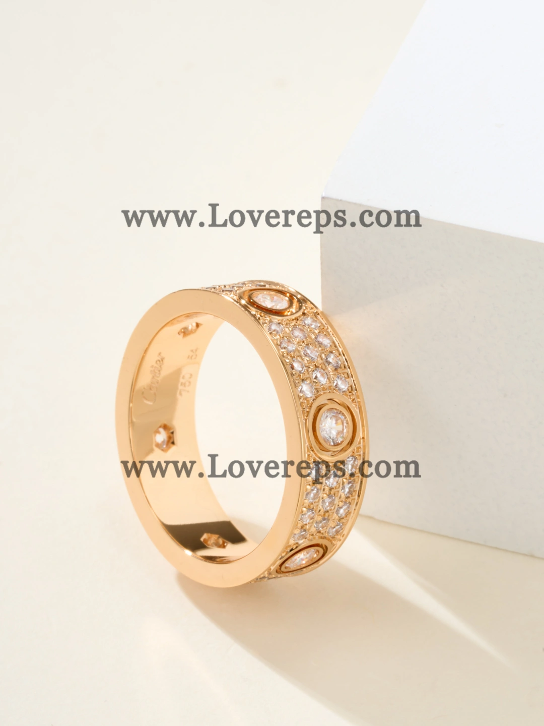 Cartier Love Ring Paved Diamonds With 6 Big Diamonds Yellow Gold Rose Gold White Gold