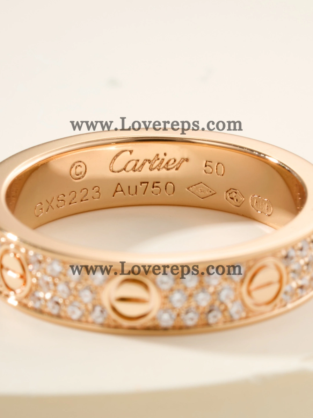 Cartier Love Ring Small Model With Paved Diamonds Yellow Gold Rose Gold White Gold