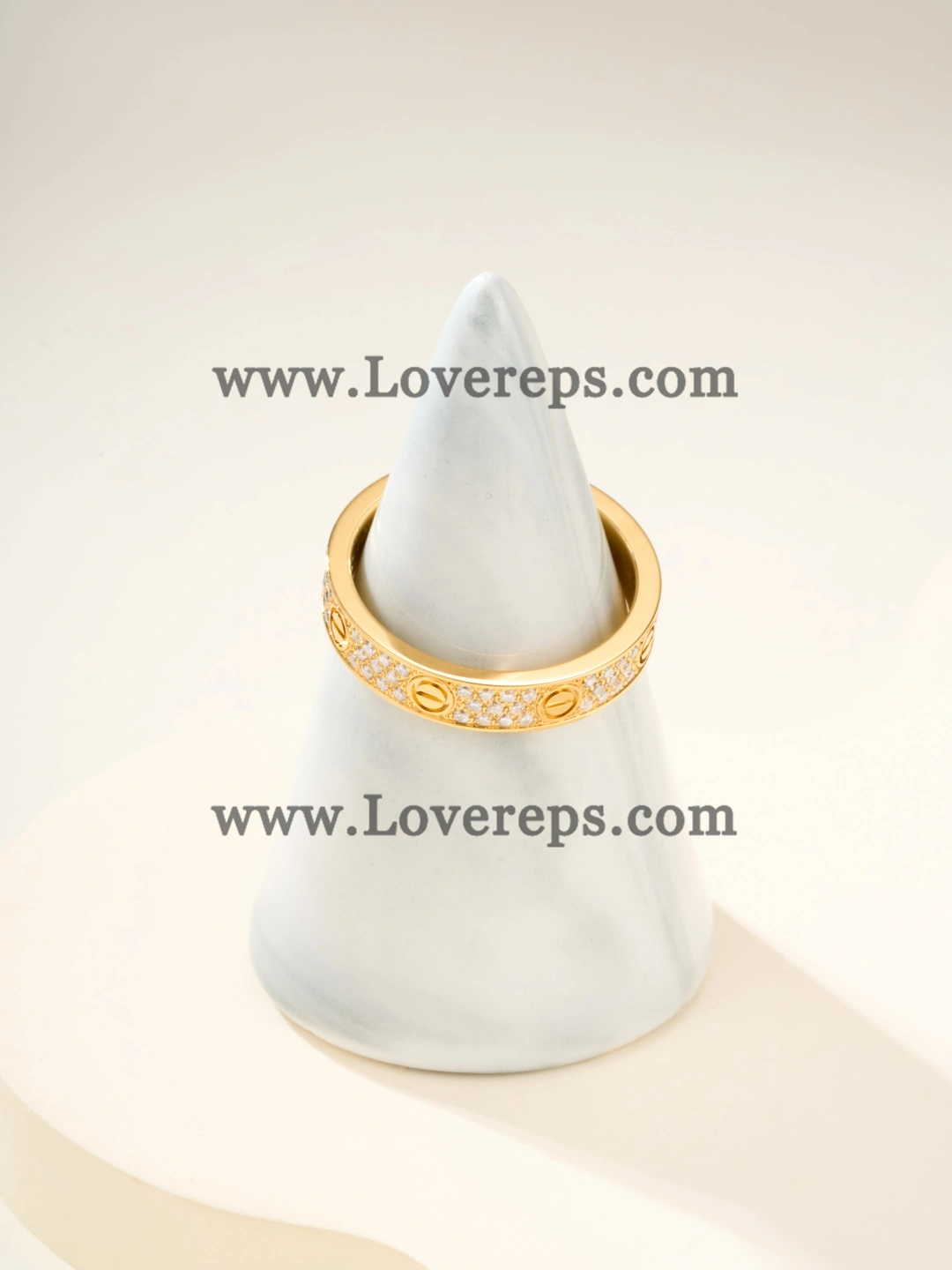 Cartier Love Ring Small Model With Paved Diamonds Yellow Gold Rose Gold White Gold