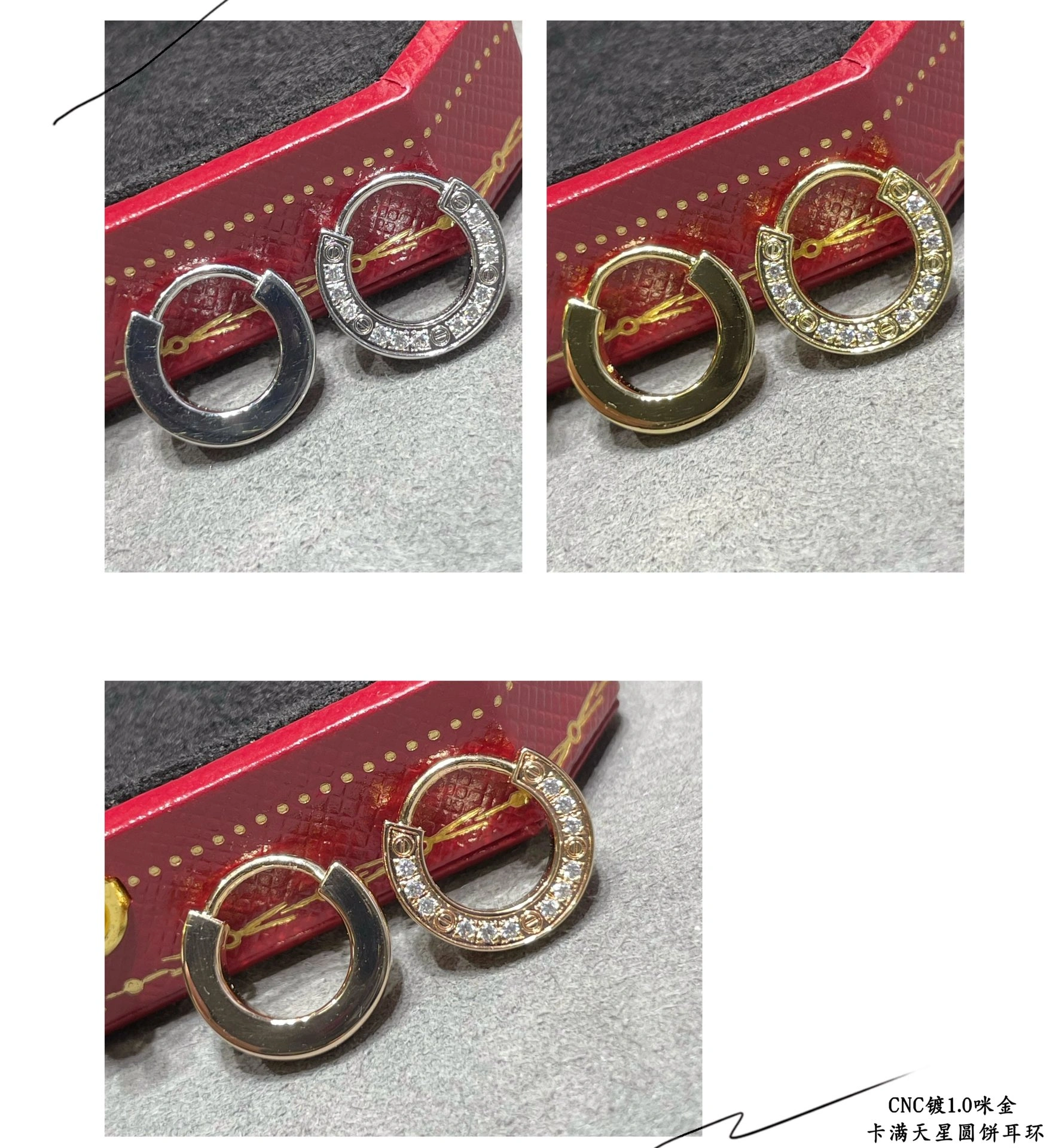 Cartier Love Single Earrings Diamonds White Gold Rose Gold Yellow Gold