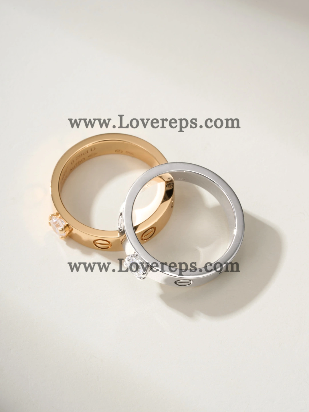 Cartier Love Solitaire Ring Rose Gold White Gold