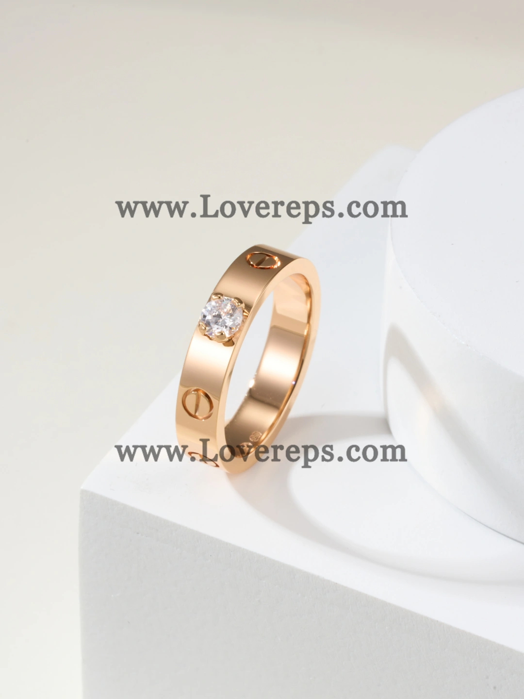 Cartier Love Solitaire Ring Rose Gold White Gold