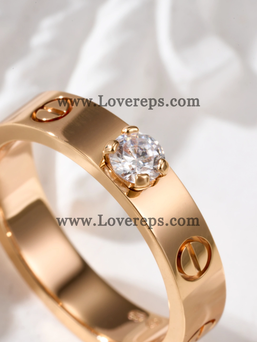 Cartier Love Solitaire Ring Rose Gold White Gold