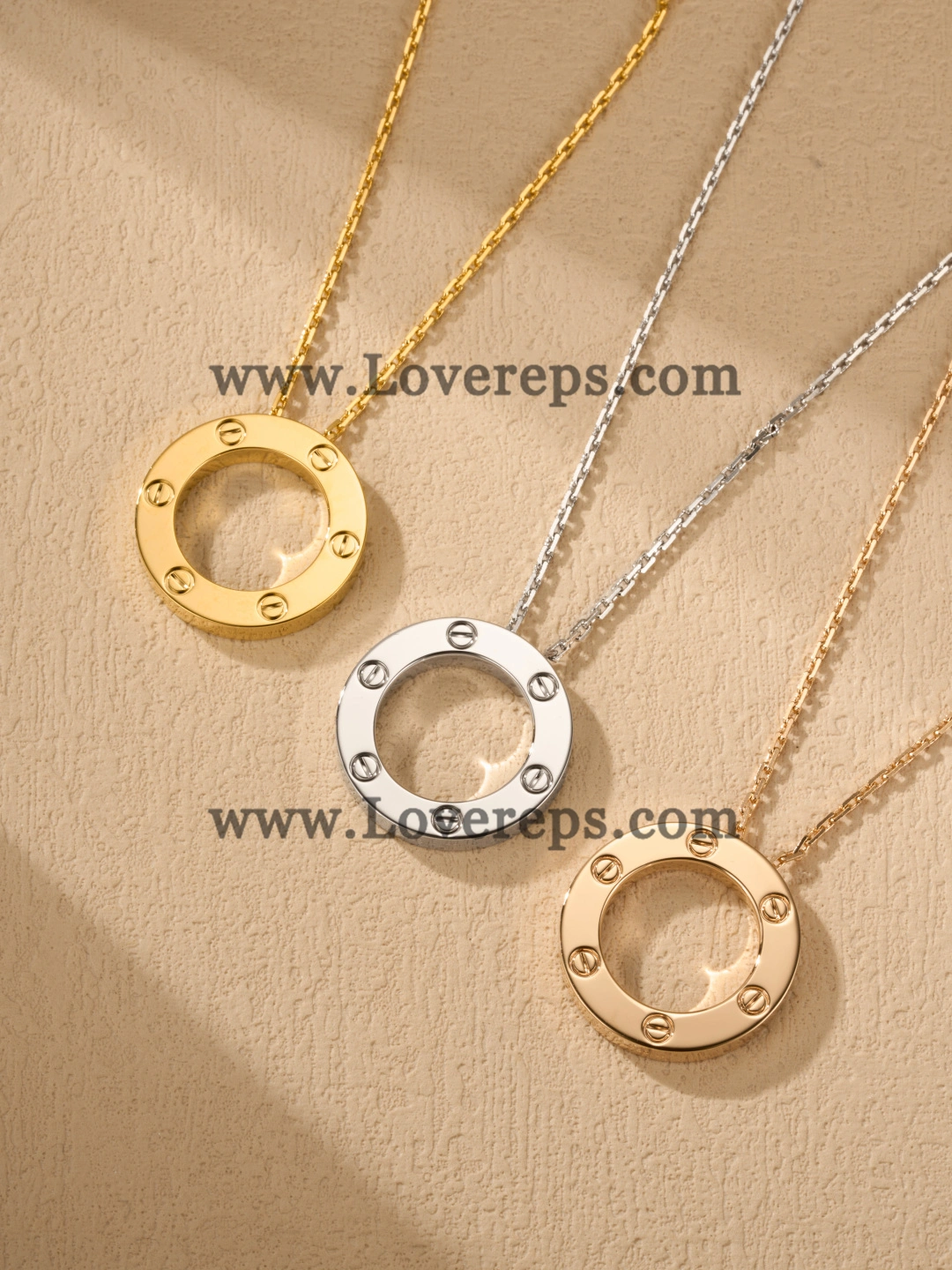 Cartier Round Love Pendant Yellow Gold Rose Gold White Gold