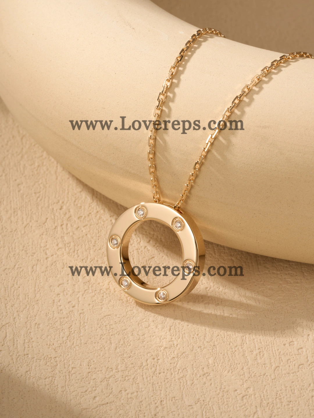 Cartier Round Love Pendant with 6 Diamonds Yellow Gold Rose Gold White Gold