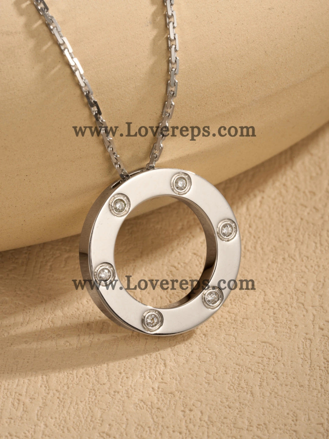Cartier Round Love Pendant with 6 Diamonds Yellow Gold Rose Gold White Gold