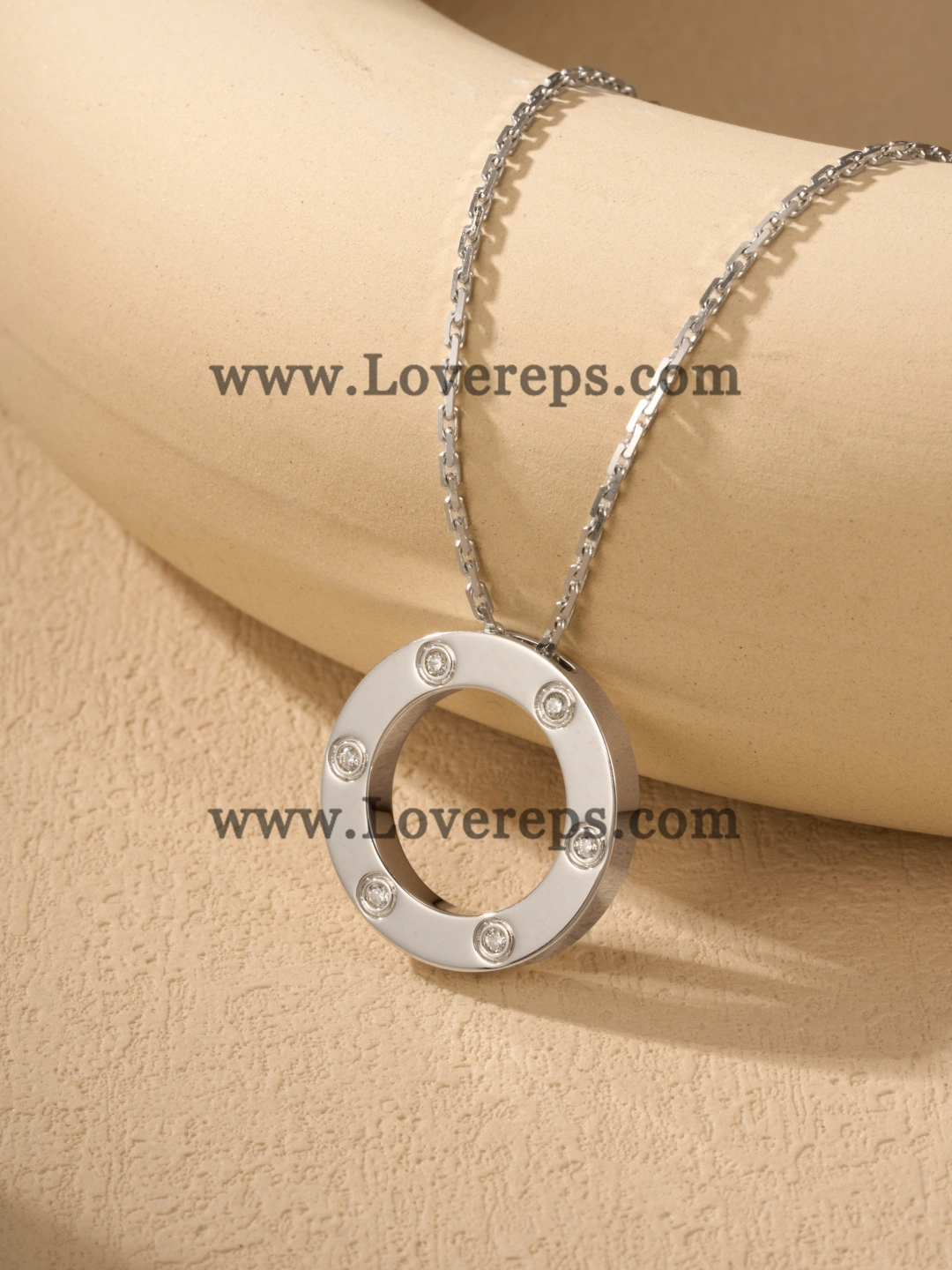 Cartier Round Love Pendant with 6 Diamonds Yellow Gold Rose Gold White Gold