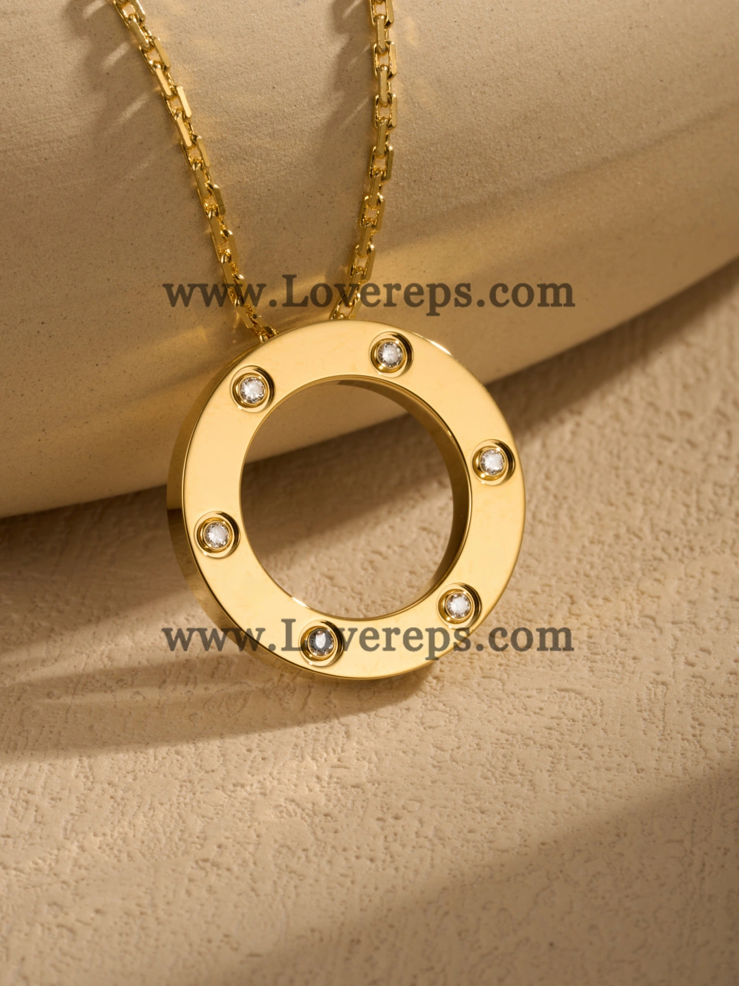 Cartier Round Love Pendant with 6 Diamonds Yellow Gold Rose Gold White Gold