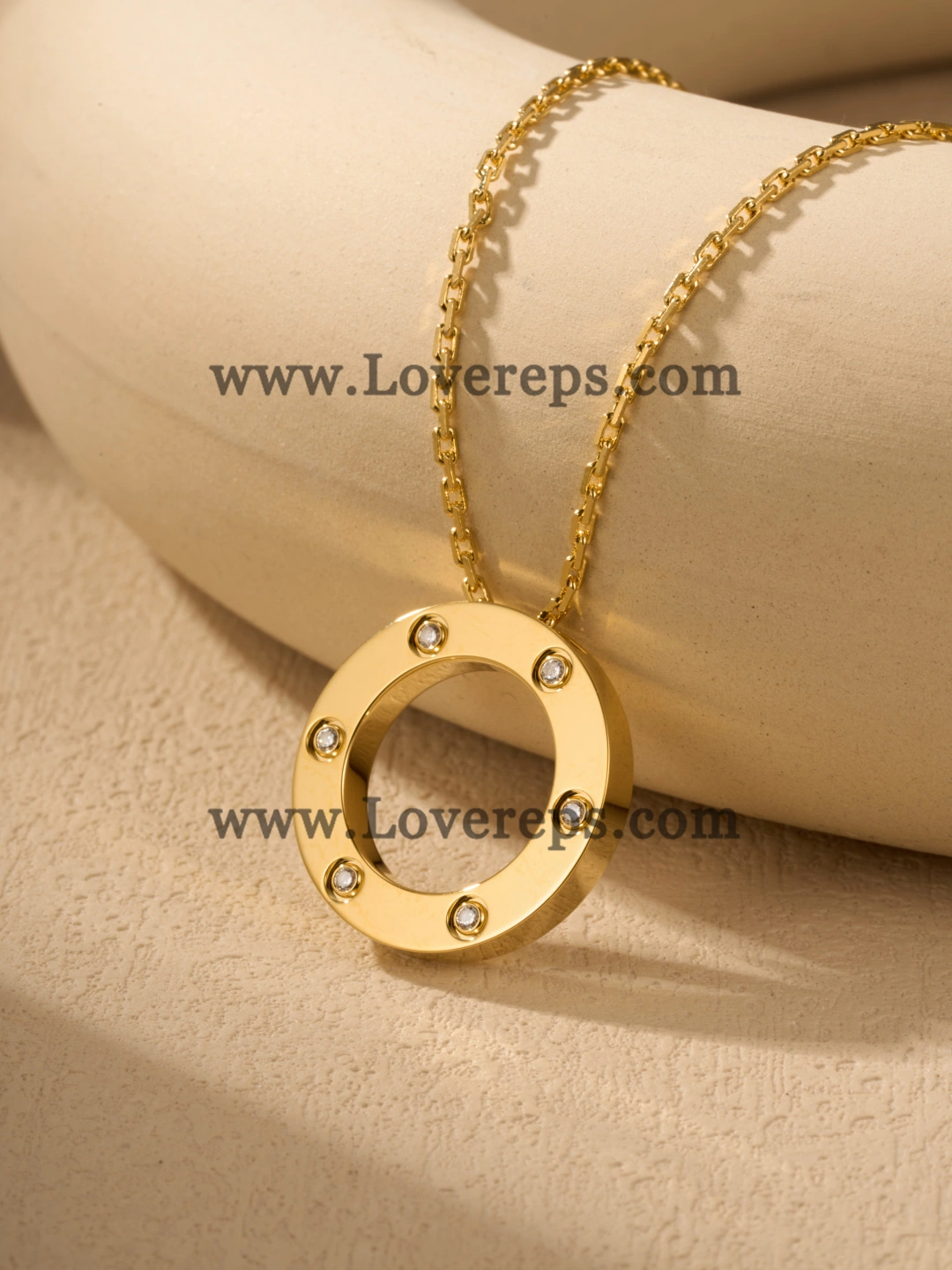Cartier Round Love Pendant with 6 Diamonds Yellow Gold Rose Gold White Gold