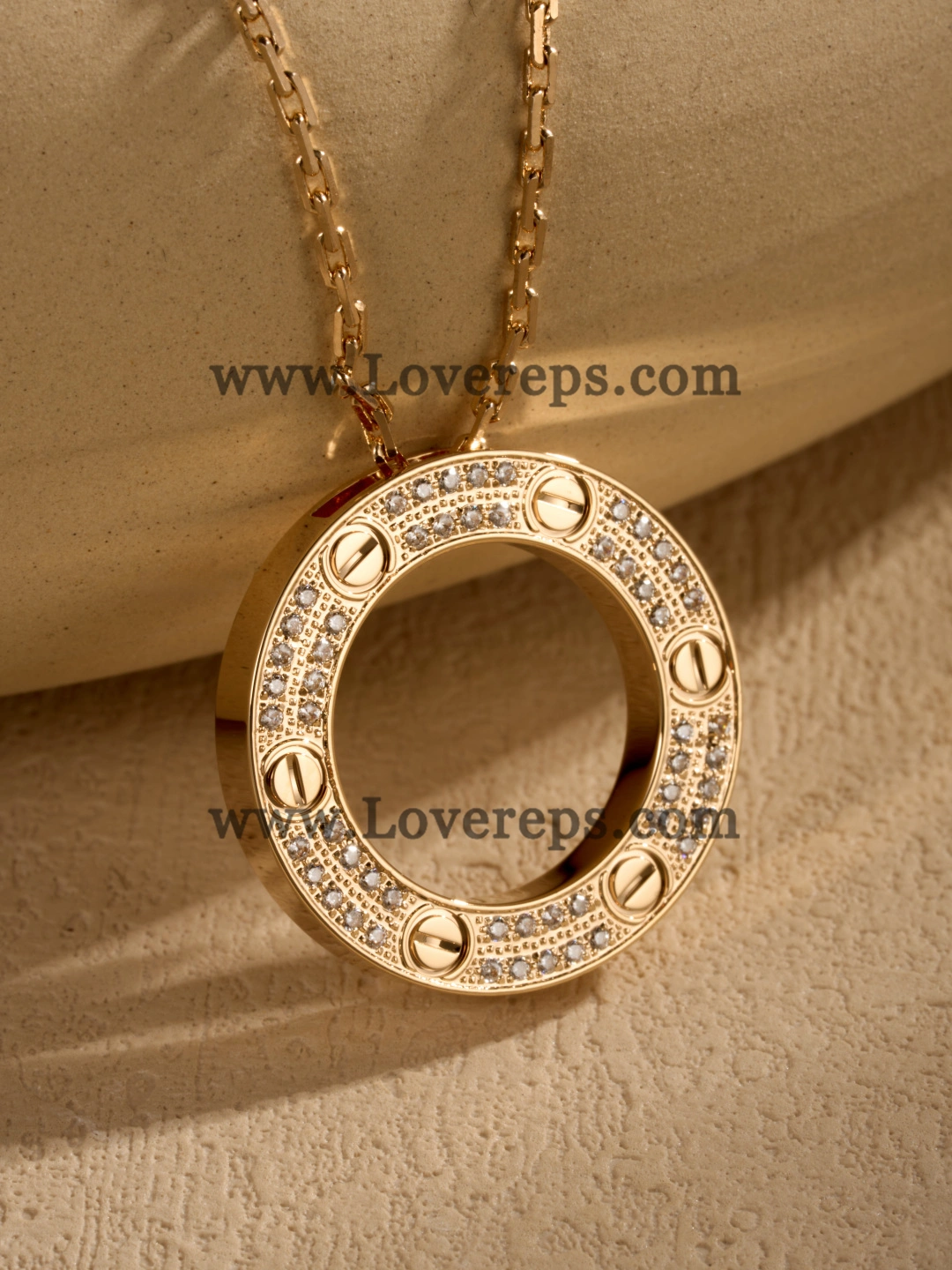 Cartier Round Love Pendant with Pave Diamonds Yellow Gold Rose Gold White Gold
