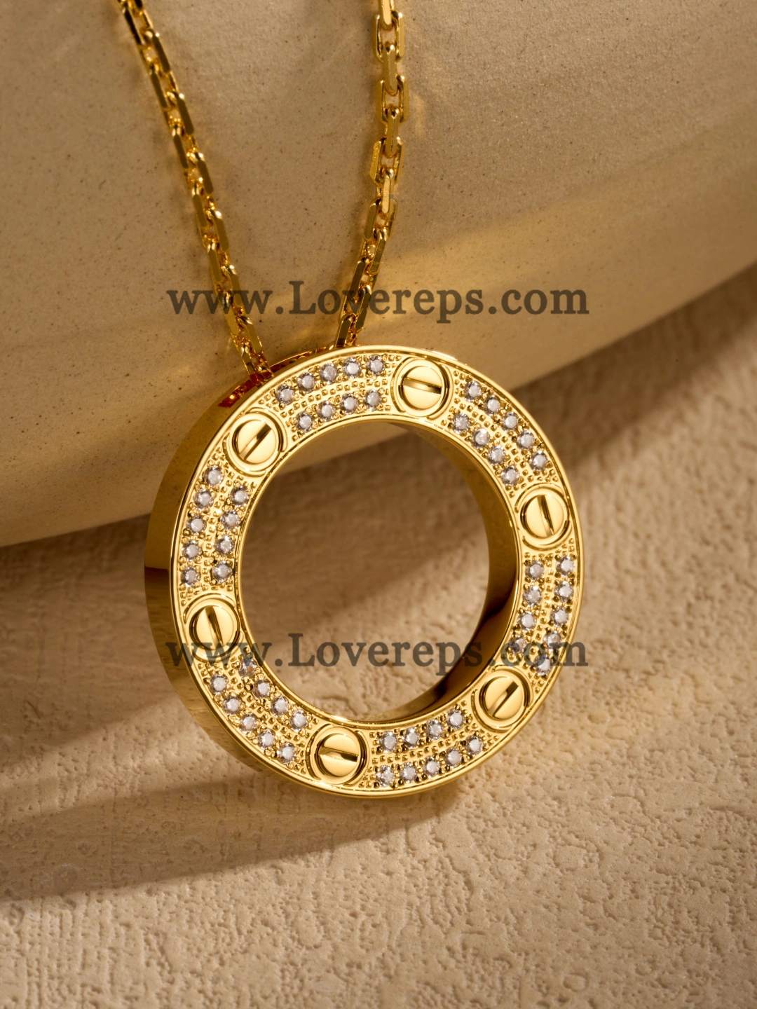 Cartier Round Love Pendant with Pave Diamonds Yellow Gold Rose Gold White Gold