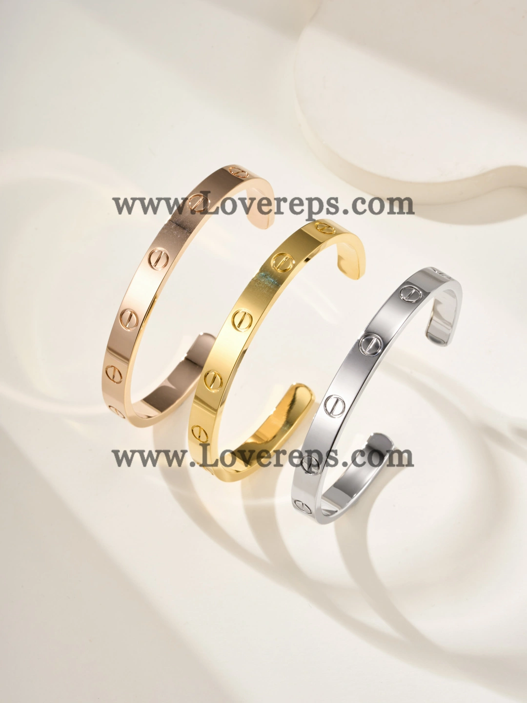 Cartier Semi-Open Love Bracelet Love Bracelet Yellow Gold White Gold Rose Gold