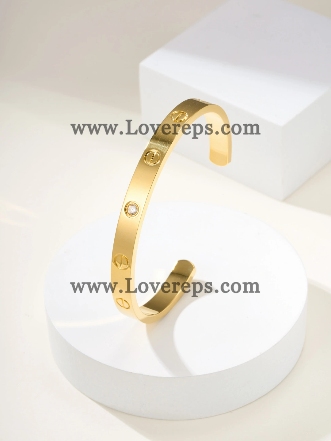 Cartier Semi-Open Love Bracelet With 1 Diamonds Yellow Gold White Gold Rose Gold
