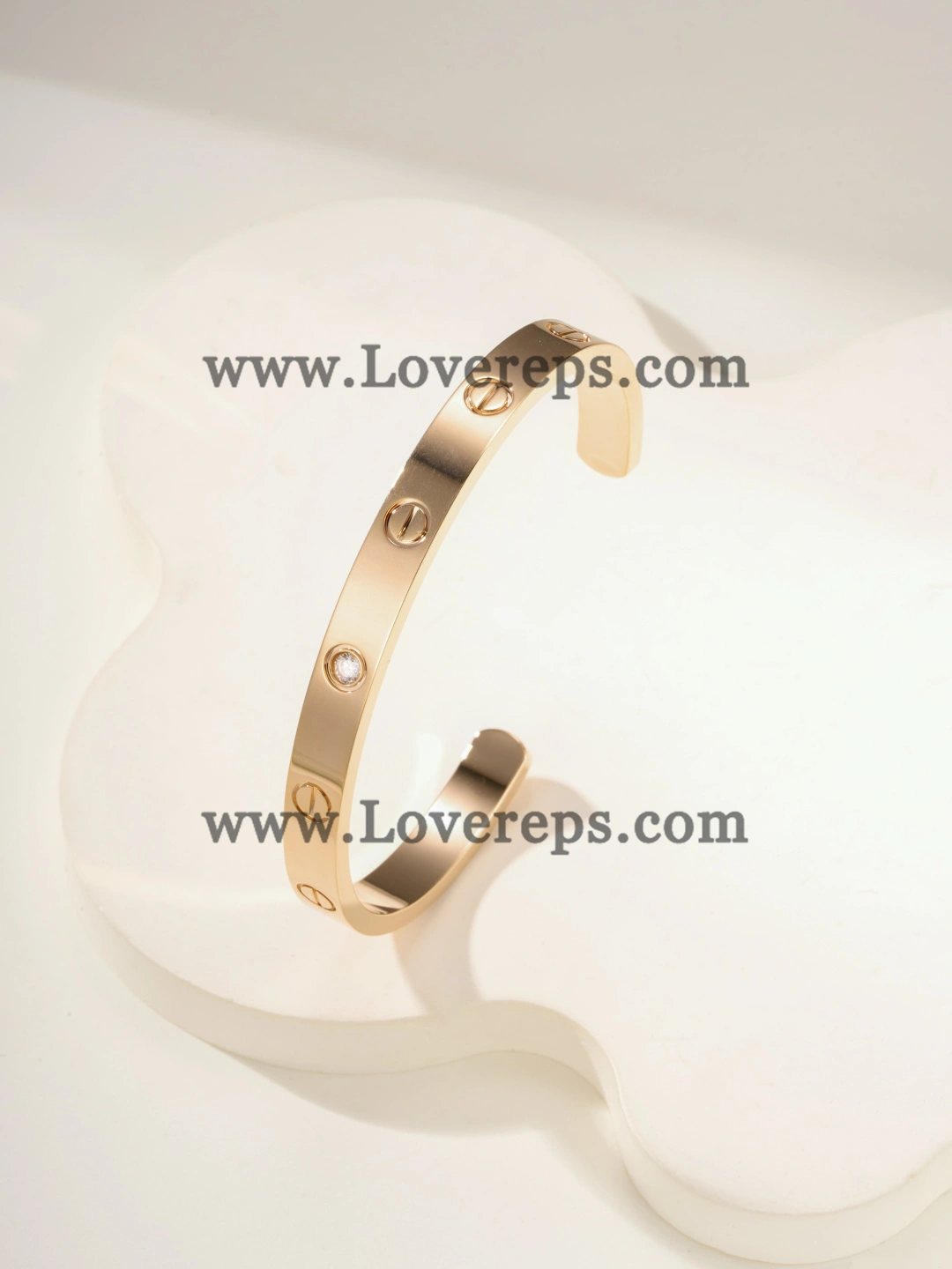 Cartier Semi-Open Love Bracelet With 1 Diamonds Yellow Gold White Gold Rose Gold
