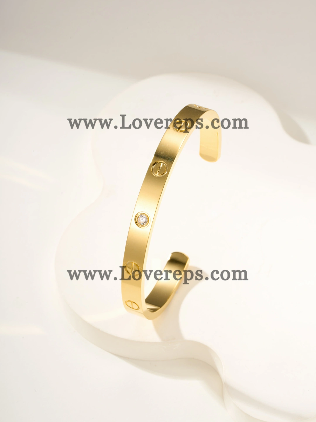 Cartier Semi-Open Love Bracelet With 1 Diamonds Yellow Gold White Gold Rose Gold