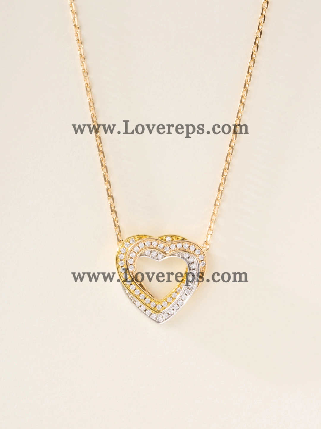 Cartier Trinity Heart Necklace With Pave Diamonds