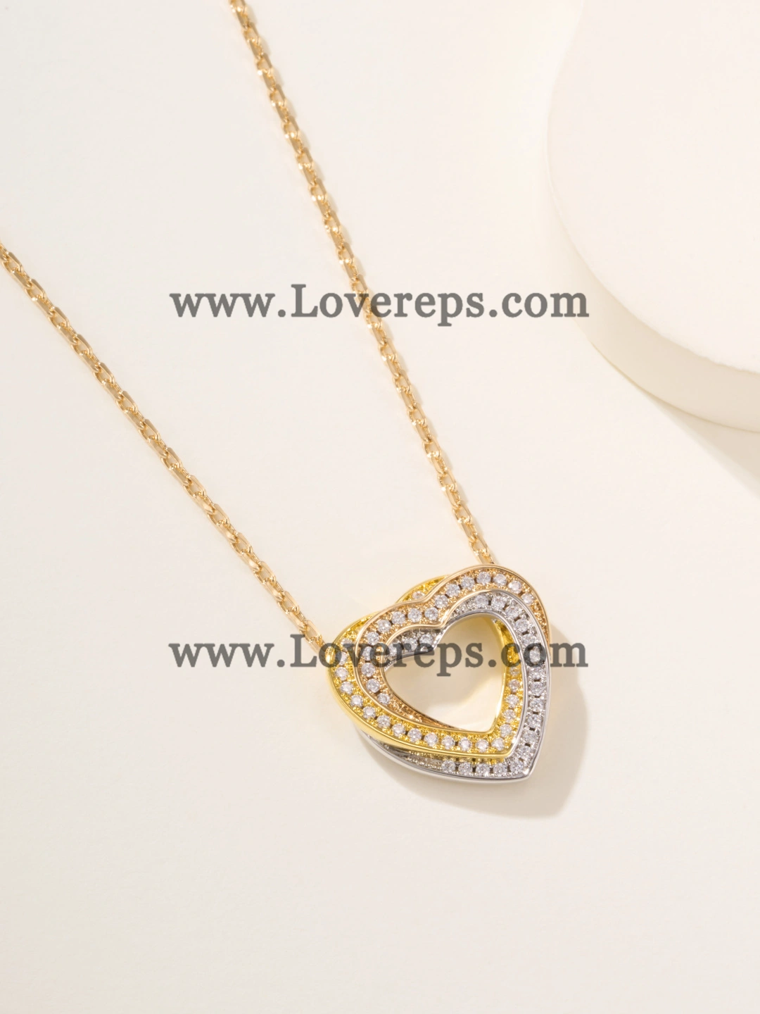 Cartier Trinity Heart Necklace With Pave Diamonds