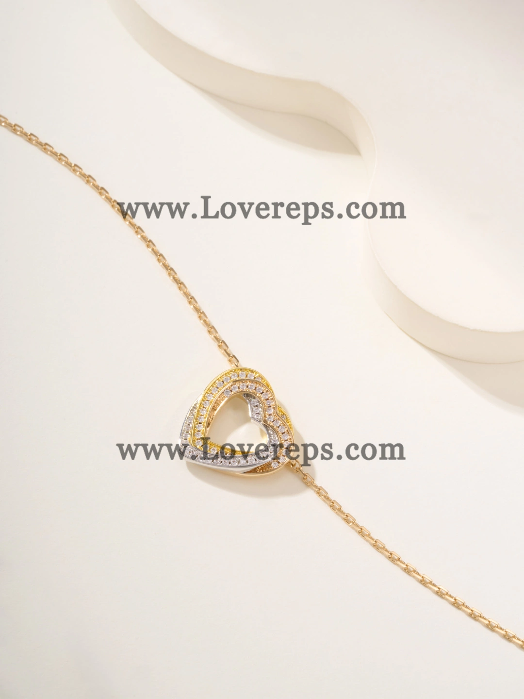 Cartier Trinity Heart Necklace With Pave Diamonds