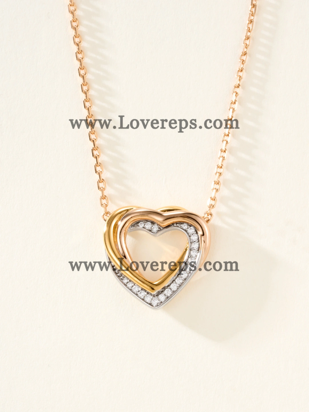 Cartier Trinity Heart Necklace With Semi-Diamonds