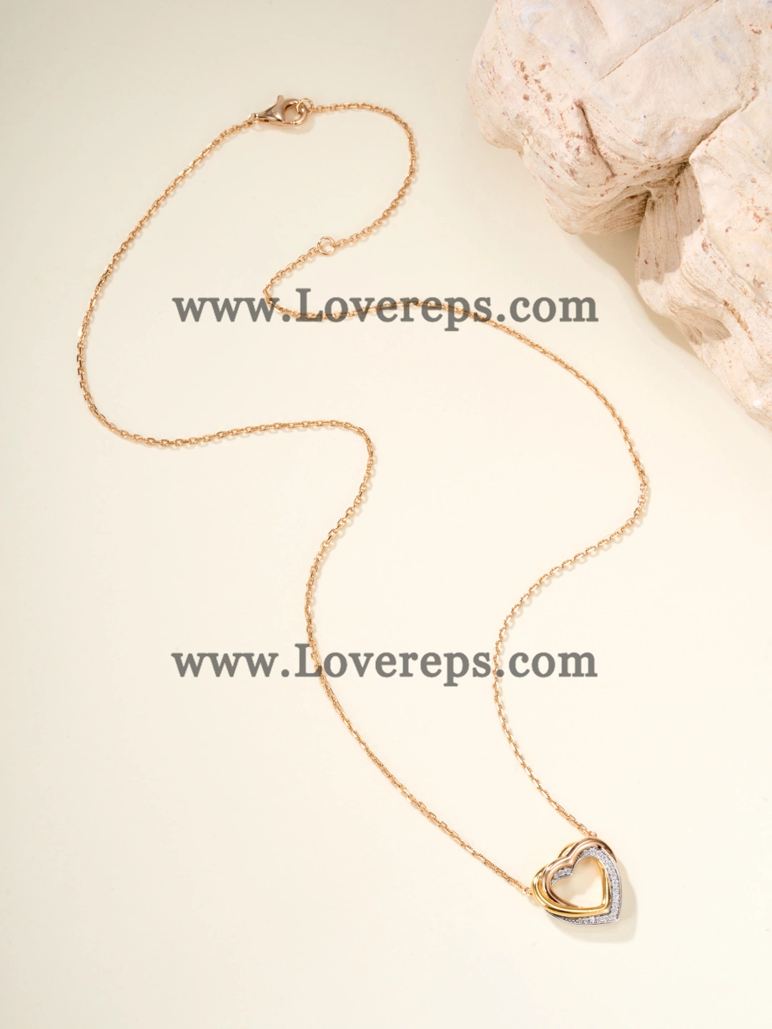 Cartier Trinity Heart Necklace With Semi-Diamonds