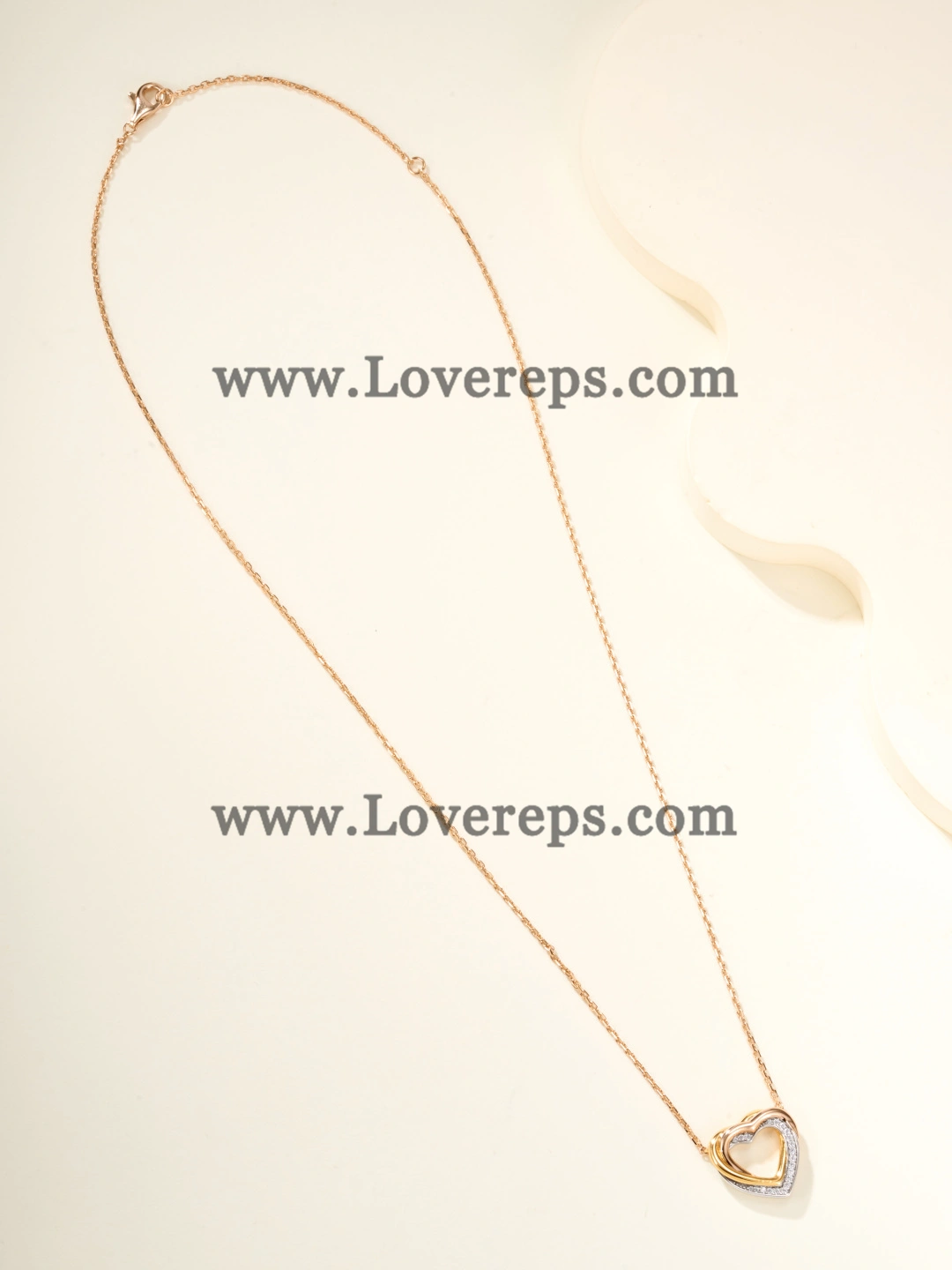 Cartier Trinity Heart Necklace With Semi-Diamonds