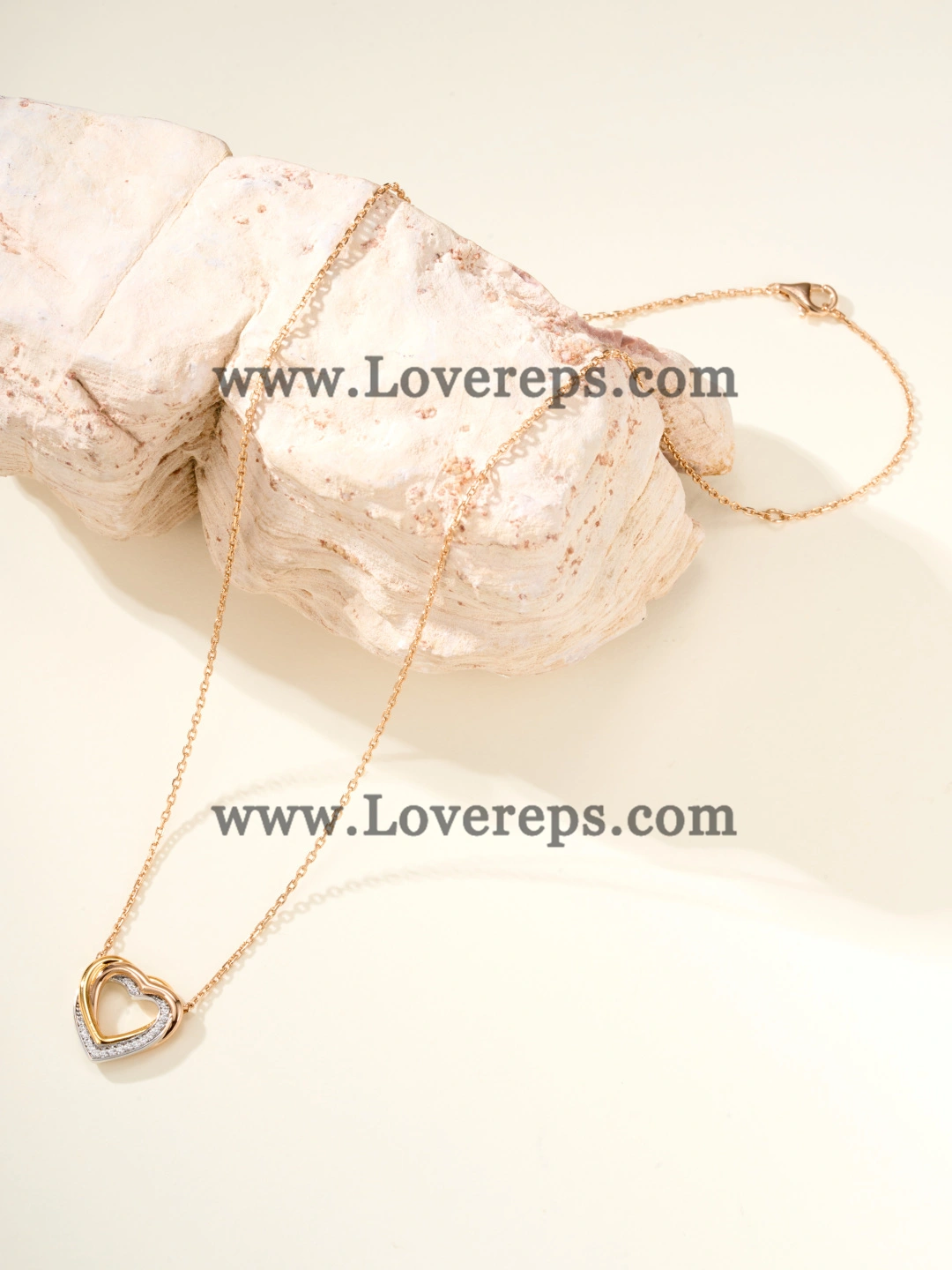 Cartier Trinity Heart Necklace With Semi-Diamonds