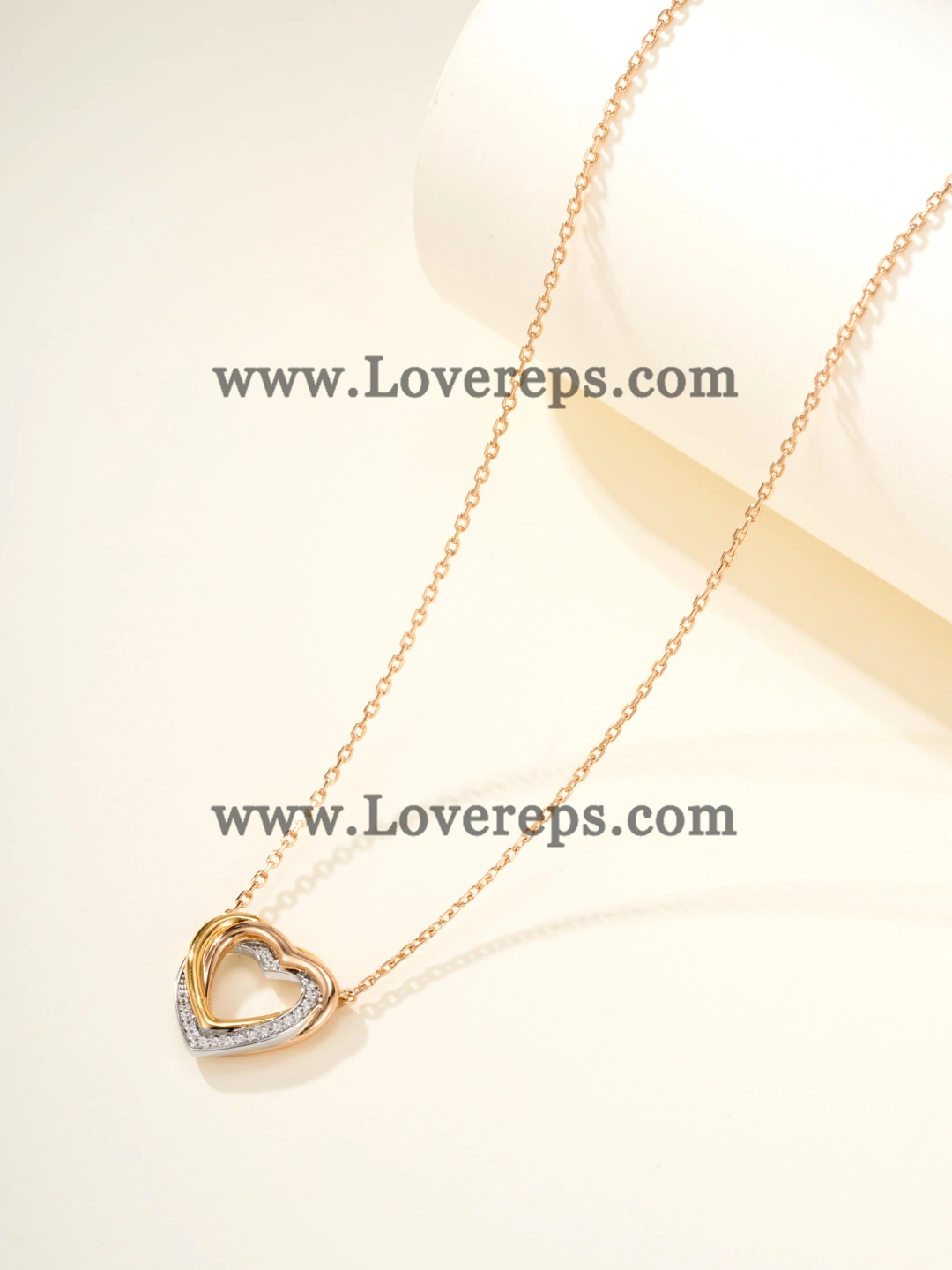 Cartier Trinity Heart Necklace With Semi-Diamonds