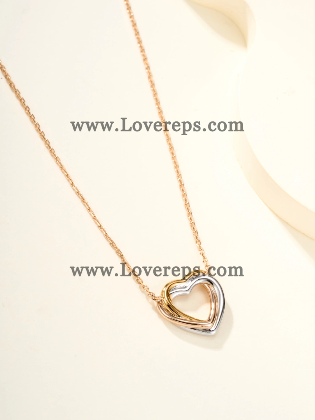 Cartier Trinity Heart Necklace With Semi-Diamonds