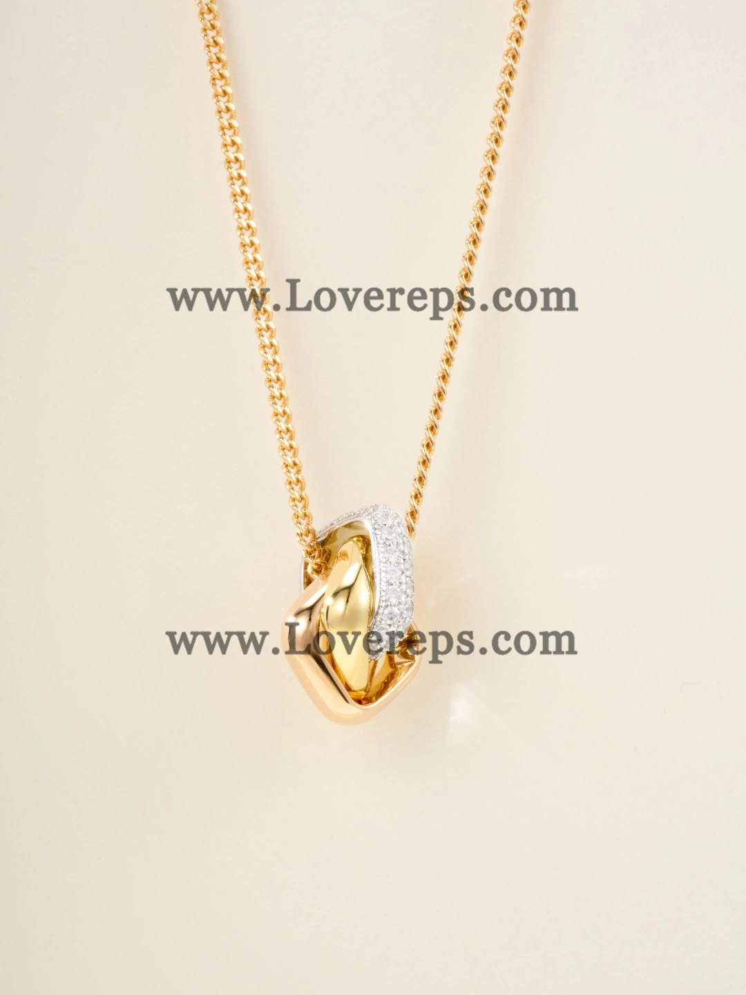 Cartier Trinity Pendant Cushion-Shaped Half-Paved