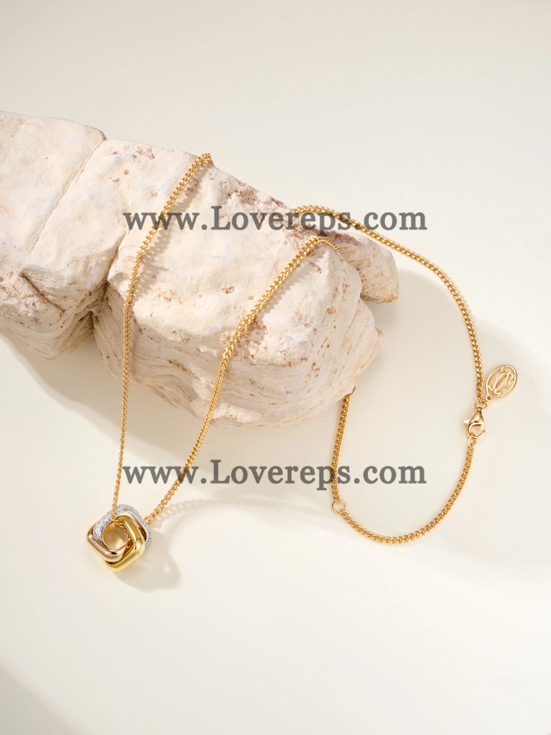 Cartier Trinity Pendant Cushion-Shaped Half-Paved