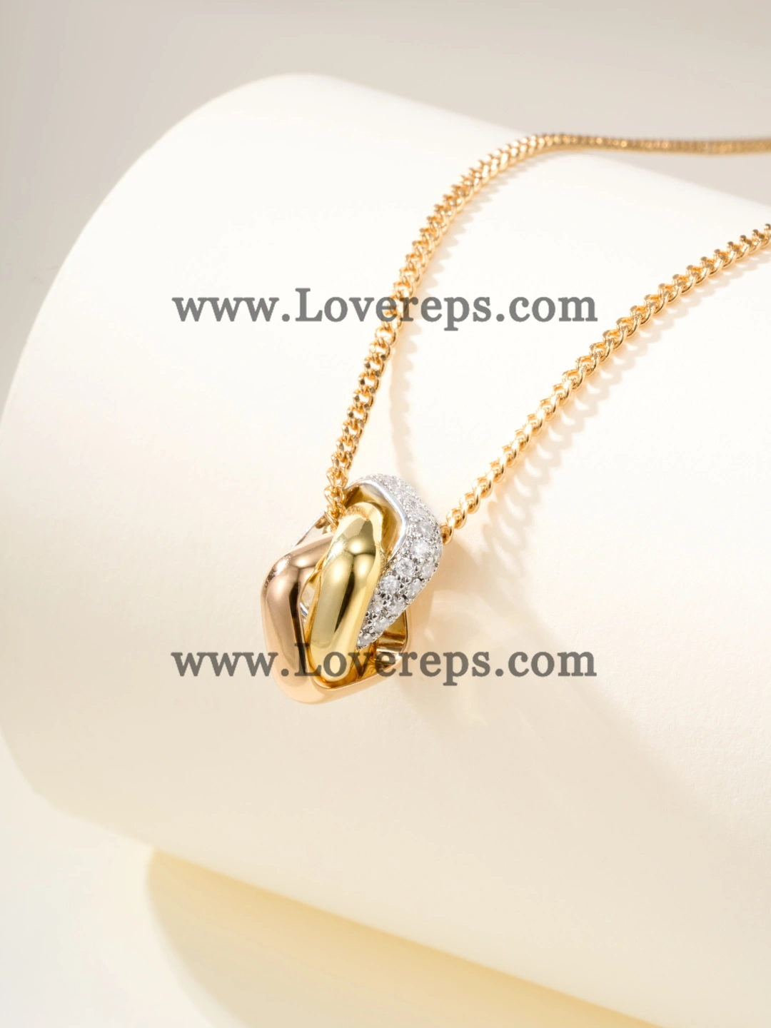 Cartier Trinity Pendant Cushion-Shaped Half-Paved