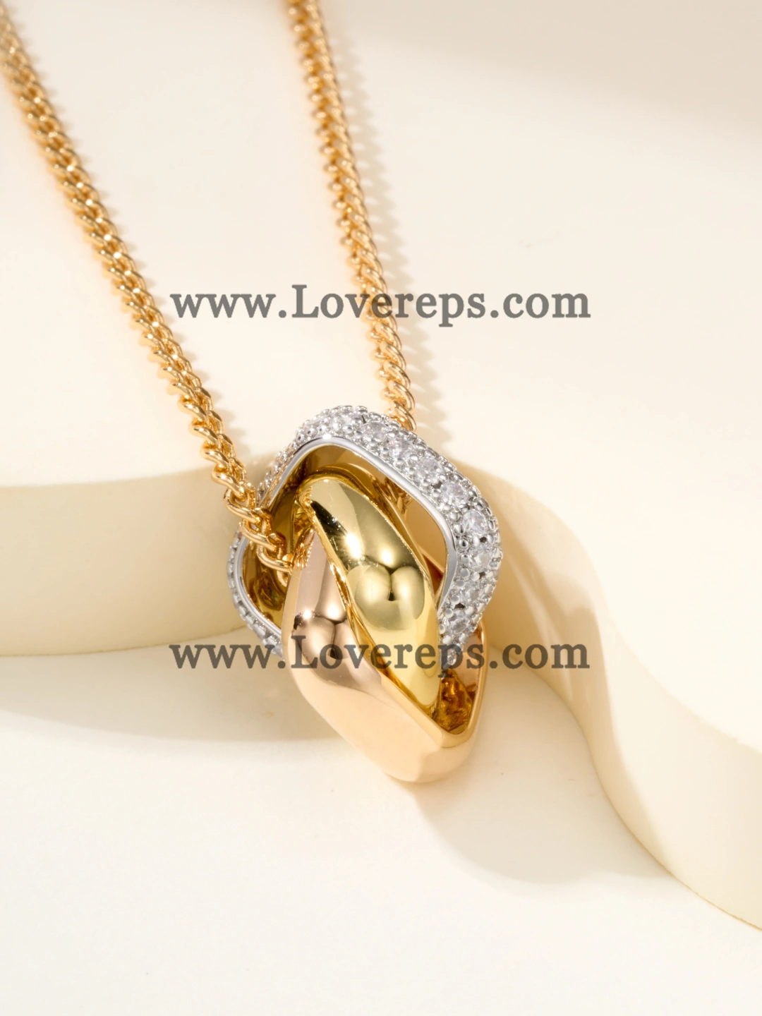 Cartier Trinity Pendant Cushion-Shaped Half-Paved