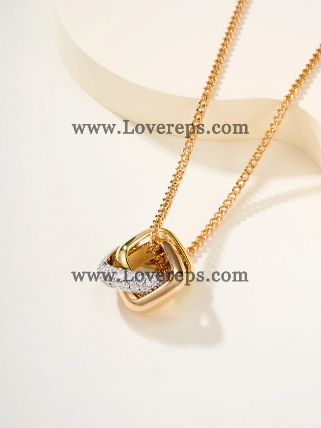 Cartier Trinity Pendant Cushion-Shaped Half-Paved