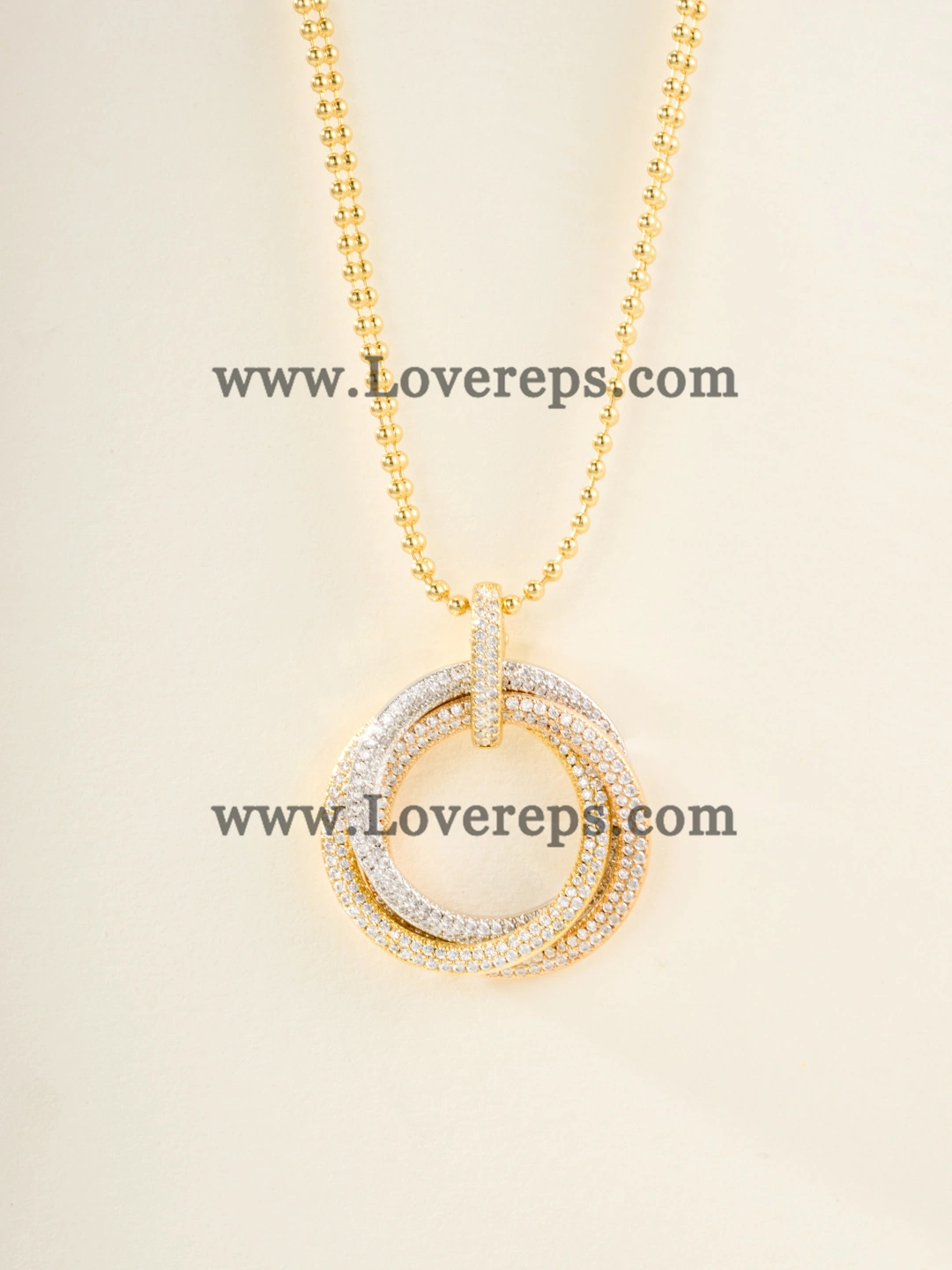 Cartier Trinity Pendant Large Model With Pave-Paved