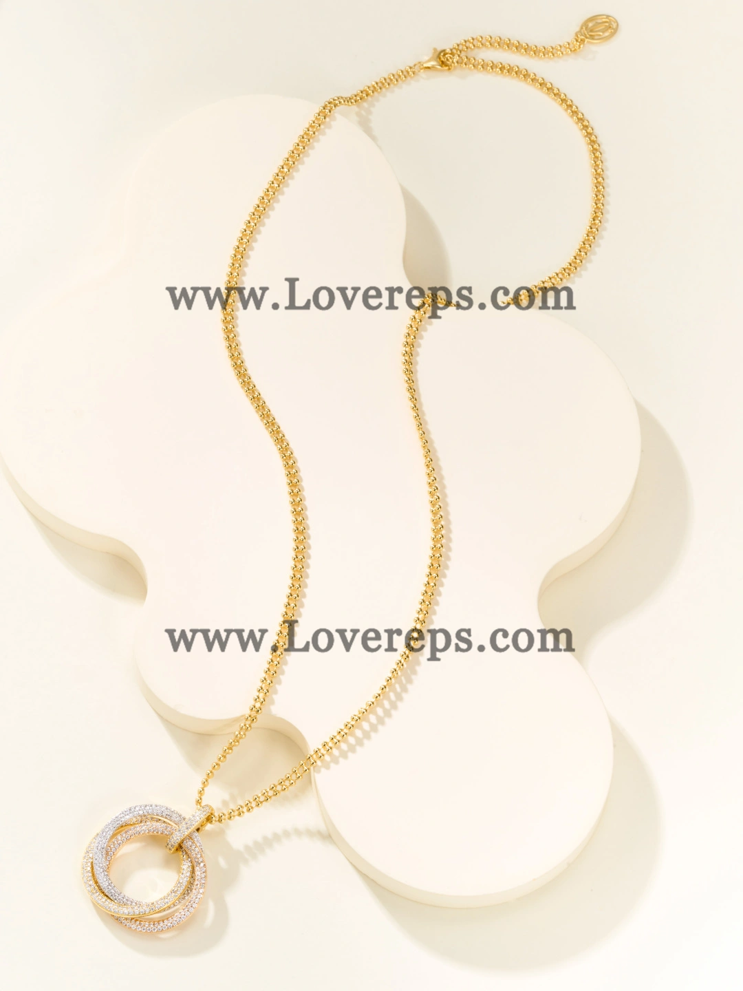 Cartier Trinity Pendant Large Model With Pave-Paved