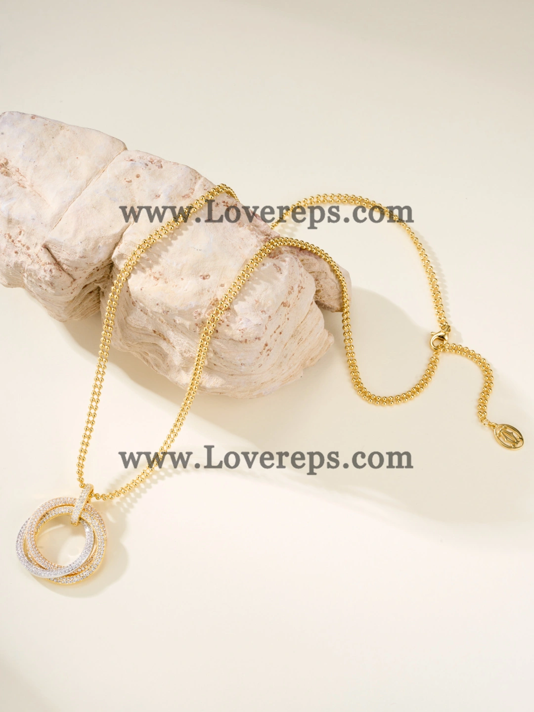 Cartier Trinity Pendant Large Model With Pave-Paved