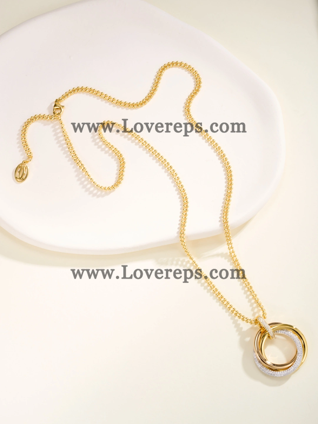 Cartier Trinity Pendant Large Model With Semi-Paved