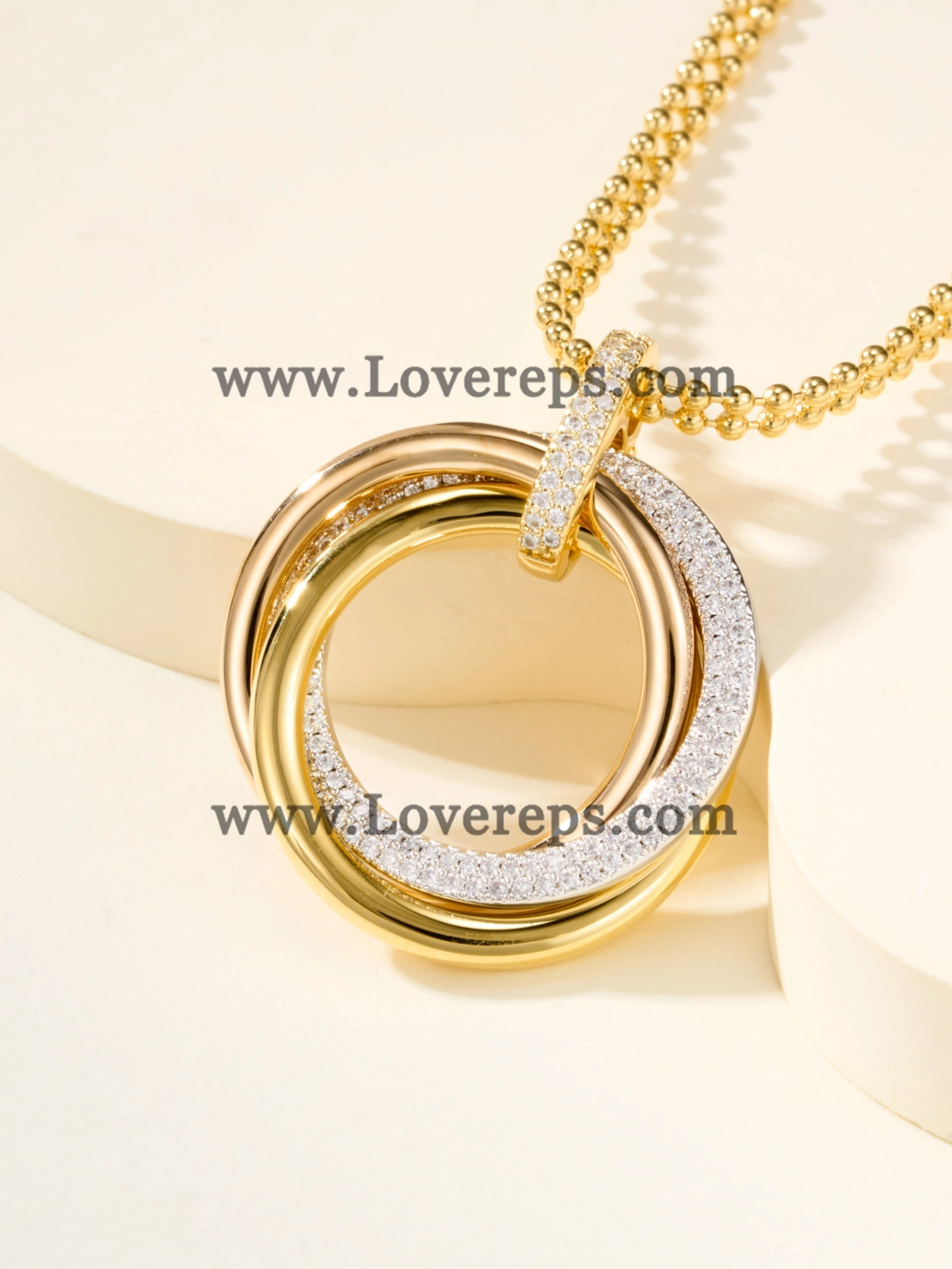 Cartier Trinity Pendant Large Model With Semi-Paved