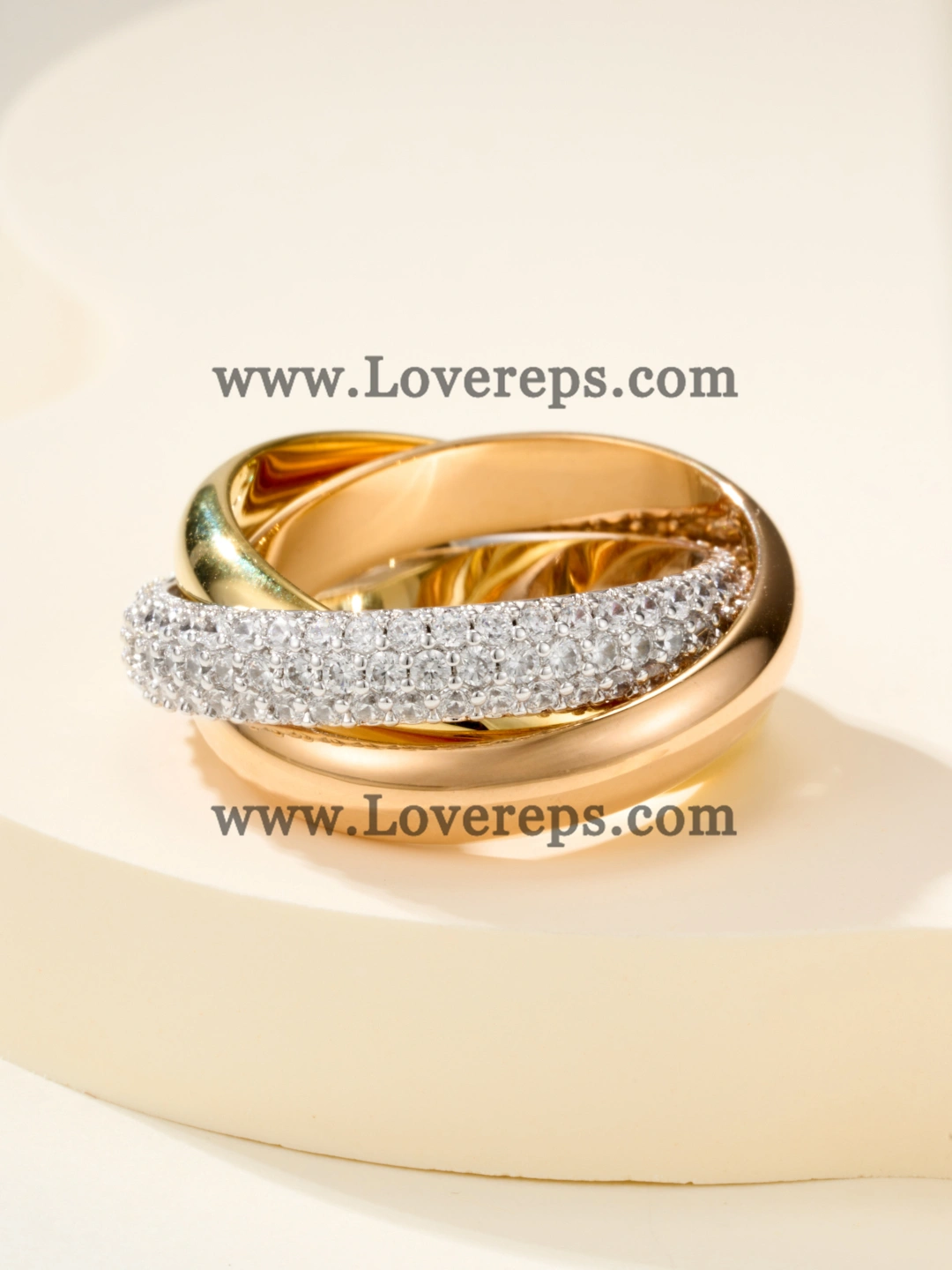 Cartier Trinity Ring Medium Model with Semi-Paved