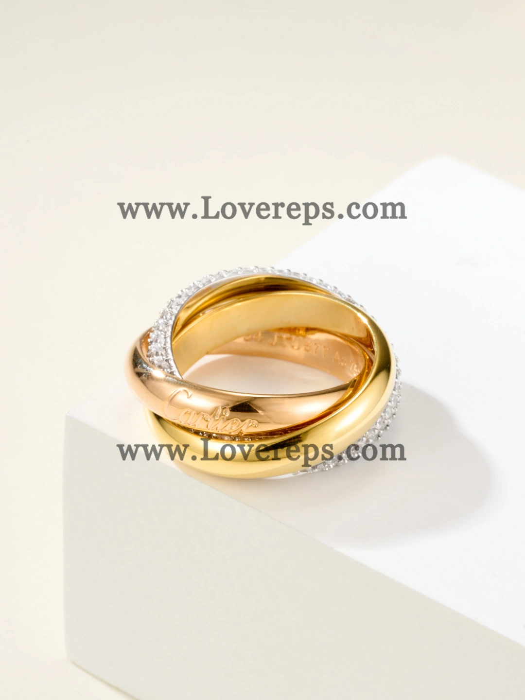 Cartier Trinity Ring Medium Model with Semi-Paved