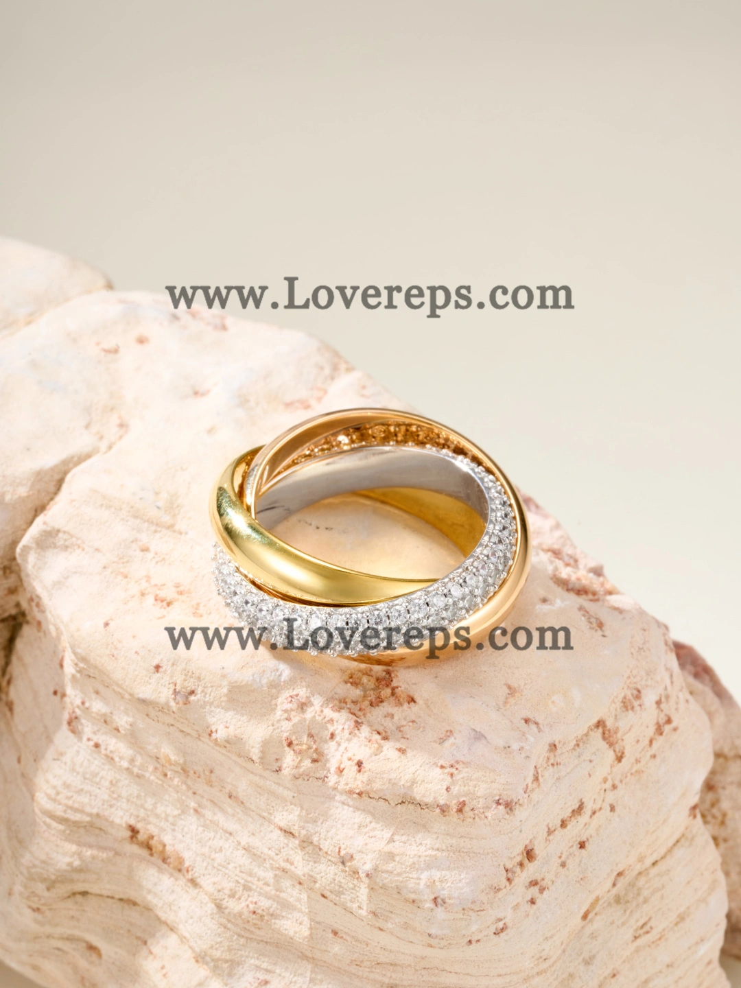 Cartier Trinity Ring Medium Model with Semi-Paved