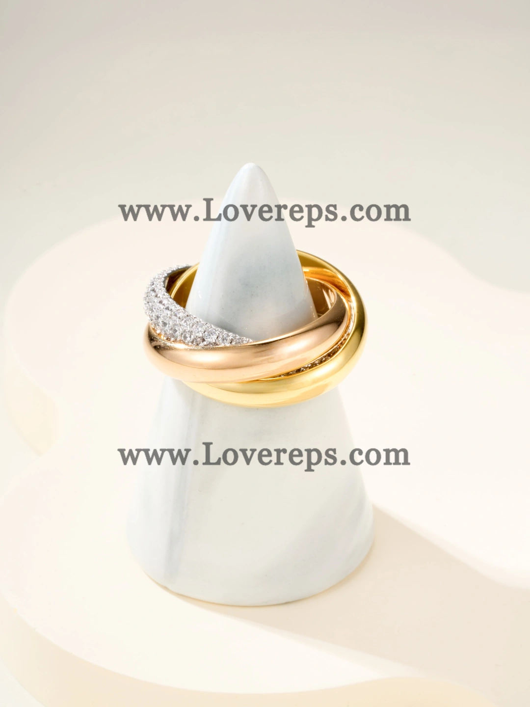 Cartier Trinity Ring Medium Model with Semi-Paved