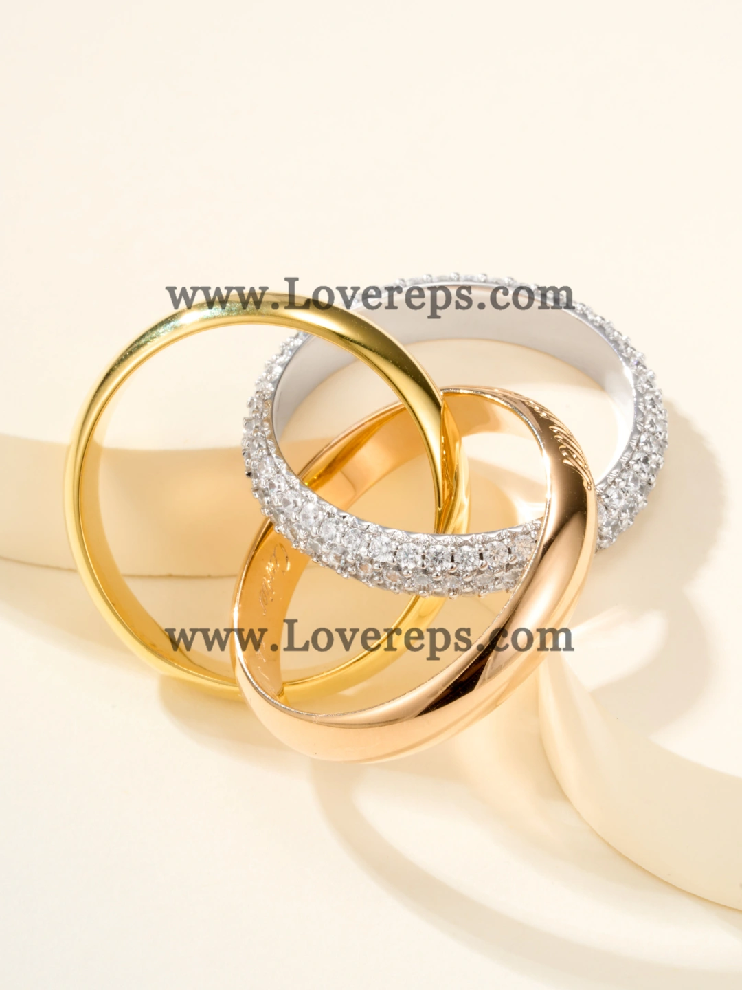 Cartier Trinity Ring Medium Model with Semi-Paved