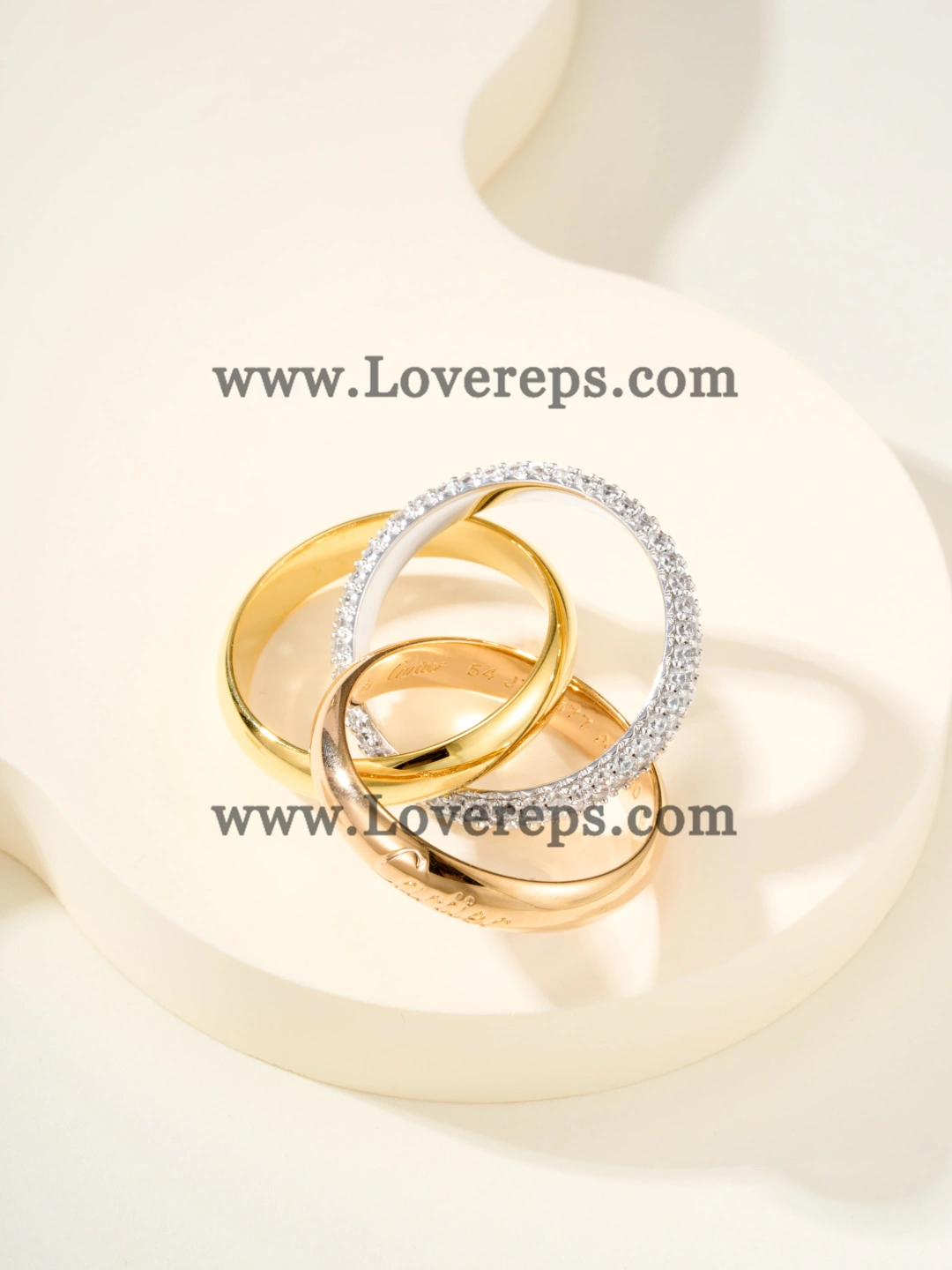 Cartier Trinity Ring Medium Model with Semi-Paved