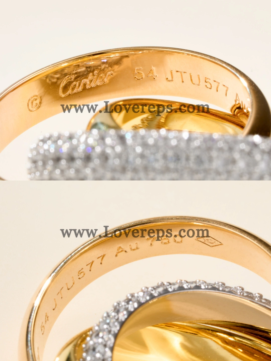 Cartier Trinity Ring Medium Model with Semi-Paved